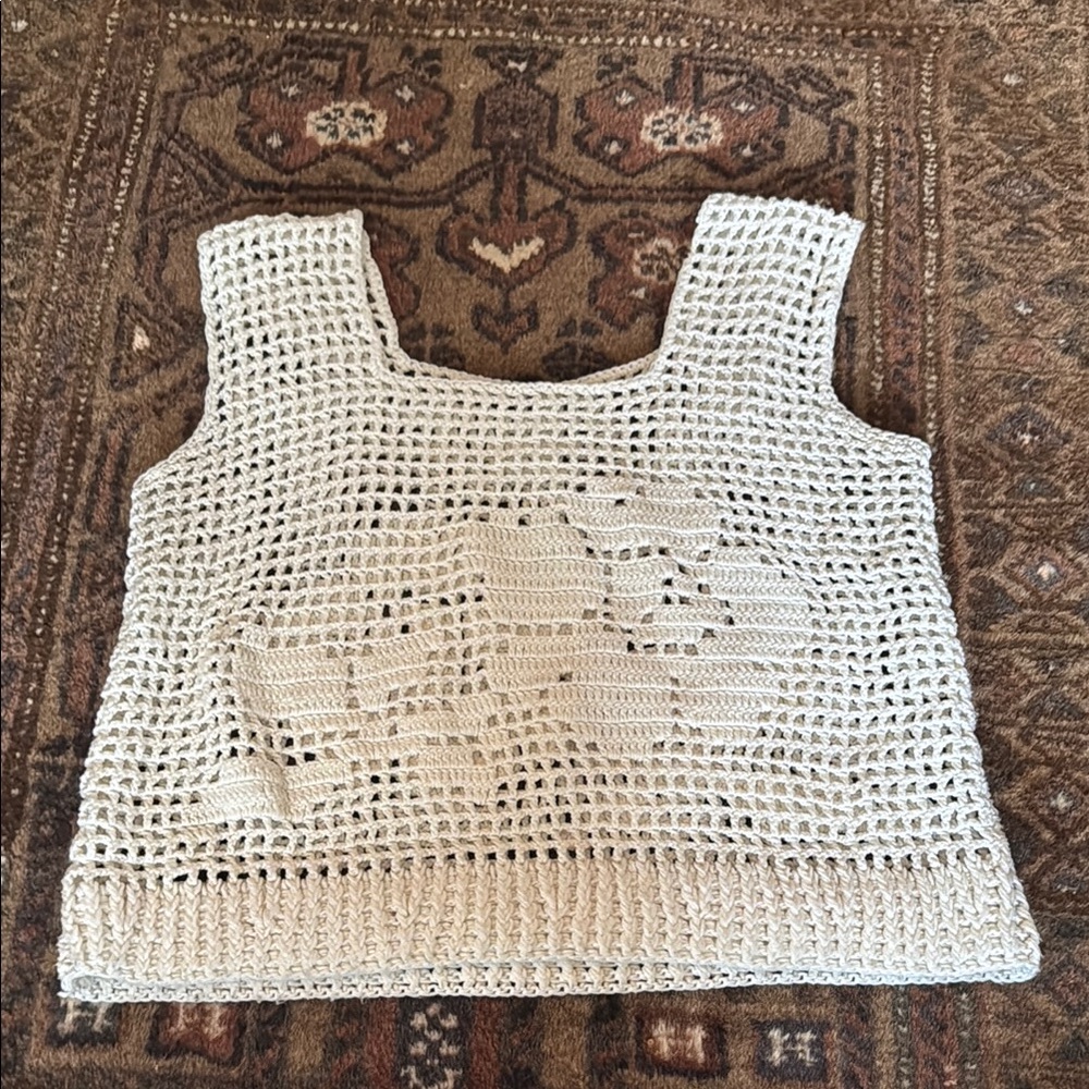 Handmade Crochet Cream Top